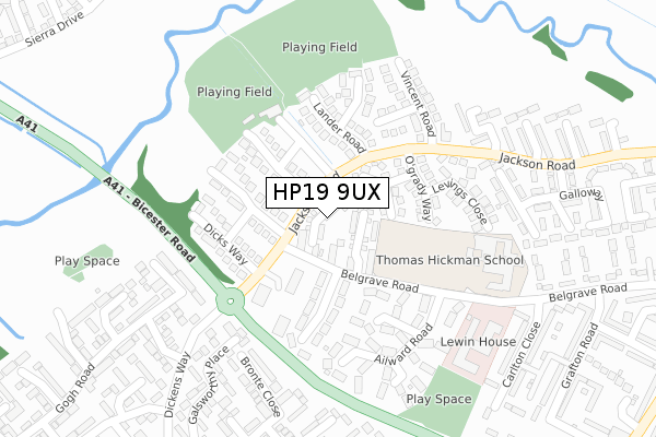 HP19 9UX map - large scale - OS Open Zoomstack (Ordnance Survey)