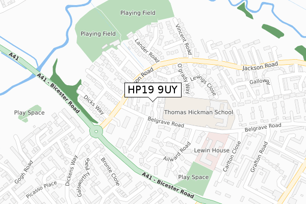 HP19 9UY map - large scale - OS Open Zoomstack (Ordnance Survey)