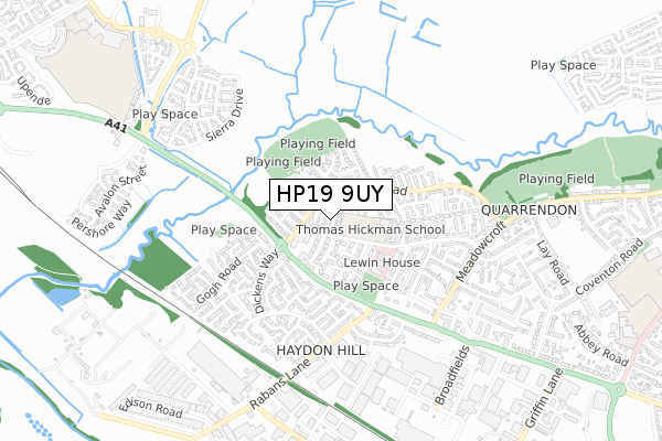 HP19 9UY map - small scale - OS Open Zoomstack (Ordnance Survey)