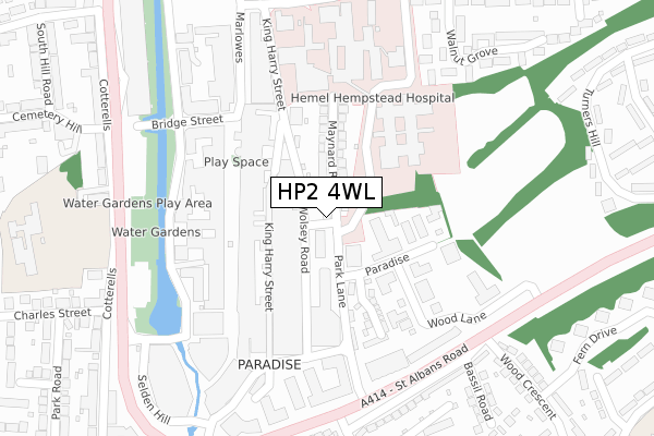 HP2 4WL map - large scale - OS Open Zoomstack (Ordnance Survey)