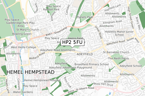 HP2 5FU map - small scale - OS Open Zoomstack (Ordnance Survey)