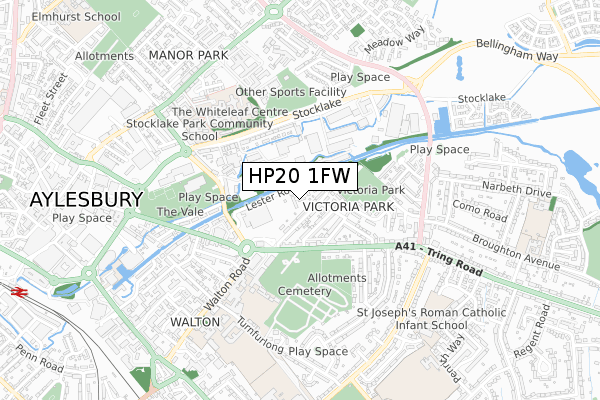 HP20 1FW map - small scale - OS Open Zoomstack (Ordnance Survey)