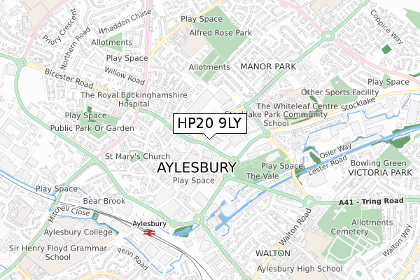 HP20 9LY map - small scale - OS Open Zoomstack (Ordnance Survey)