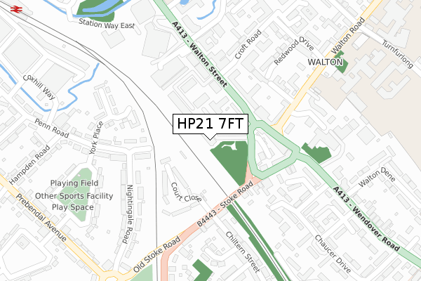 HP21 7FT map - large scale - OS Open Zoomstack (Ordnance Survey)