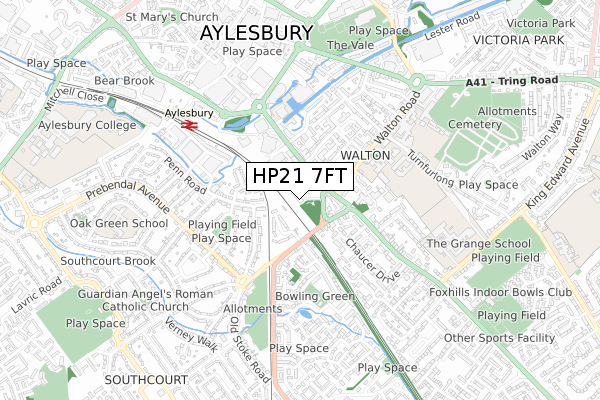 HP21 7FT map - small scale - OS Open Zoomstack (Ordnance Survey)