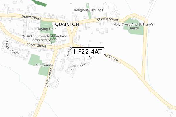 HP22 4AT map - large scale - OS Open Zoomstack (Ordnance Survey)