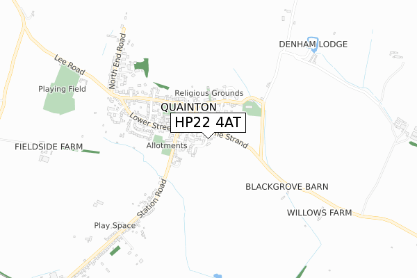 HP22 4AT map - small scale - OS Open Zoomstack (Ordnance Survey)