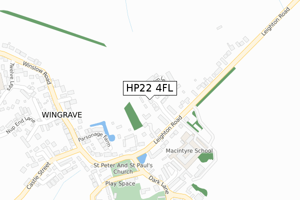 HP22 4FL map - large scale - OS Open Zoomstack (Ordnance Survey)