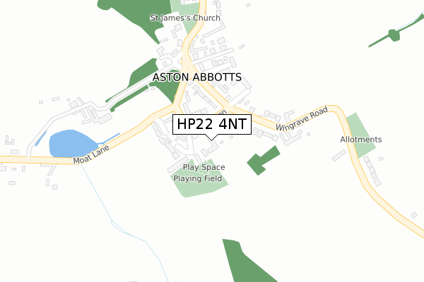 HP22 4NT map - large scale - OS Open Zoomstack (Ordnance Survey)