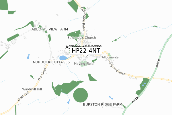 HP22 4NT map - small scale - OS Open Zoomstack (Ordnance Survey)