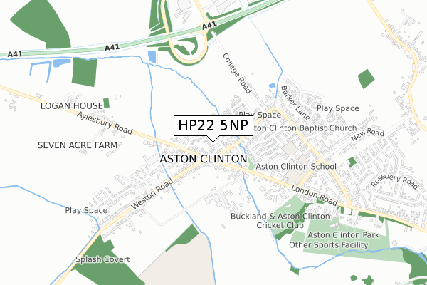 HP22 5NP map - small scale - OS Open Zoomstack (Ordnance Survey)