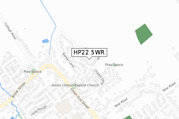 HP22 5WR map - large scale - OS Open Zoomstack (Ordnance Survey)