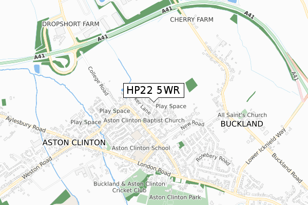 HP22 5WR map - small scale - OS Open Zoomstack (Ordnance Survey)