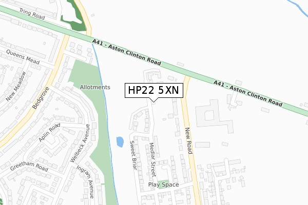 HP22 5XN map - large scale - OS Open Zoomstack (Ordnance Survey)