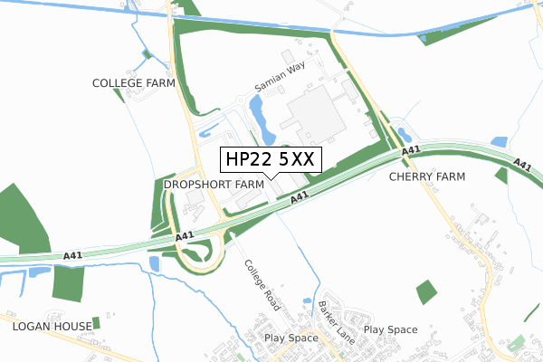 HP22 5XX map - small scale - OS Open Zoomstack (Ordnance Survey)