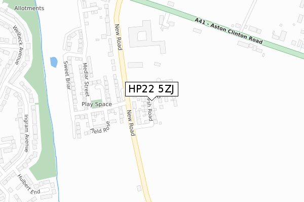 HP22 5ZJ map - large scale - OS Open Zoomstack (Ordnance Survey)