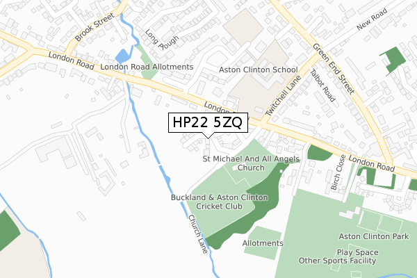 HP22 5ZQ map - large scale - OS Open Zoomstack (Ordnance Survey)