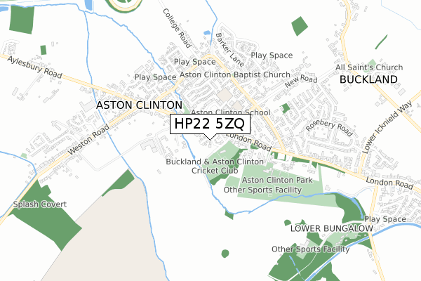 HP22 5ZQ map - small scale - OS Open Zoomstack (Ordnance Survey)