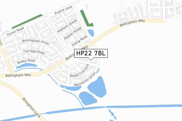 HP22 7BL map - large scale - OS Open Zoomstack (Ordnance Survey)