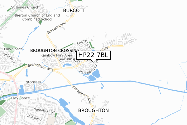 HP22 7BL map - small scale - OS Open Zoomstack (Ordnance Survey)