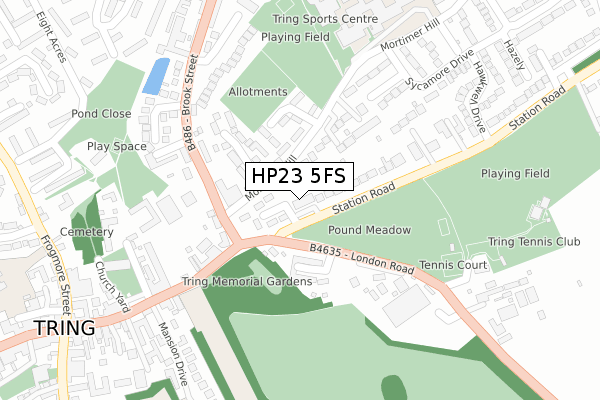 HP23 5FS map - large scale - OS Open Zoomstack (Ordnance Survey)