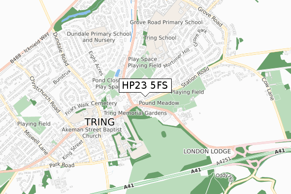 HP23 5FS map - small scale - OS Open Zoomstack (Ordnance Survey)