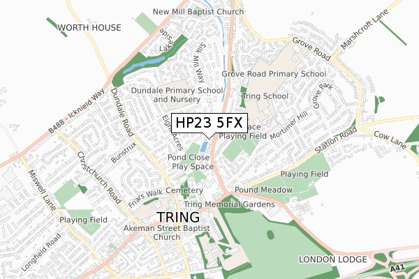 HP23 5FX map - small scale - OS Open Zoomstack (Ordnance Survey)