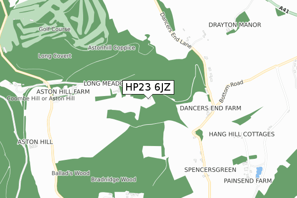 HP23 6JZ map - small scale - OS Open Zoomstack (Ordnance Survey)