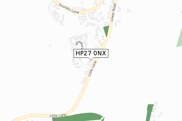 HP27 0NX map - large scale - OS Open Zoomstack (Ordnance Survey)