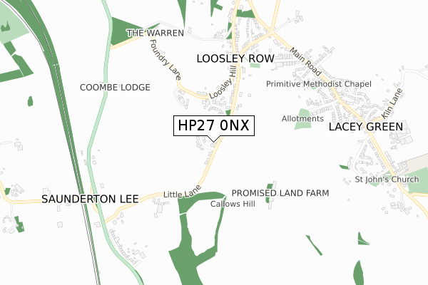 HP27 0NX map - small scale - OS Open Zoomstack (Ordnance Survey)