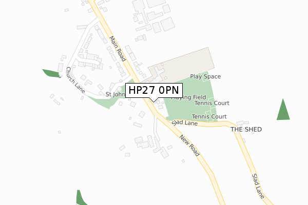 HP27 0PN map - large scale - OS Open Zoomstack (Ordnance Survey)