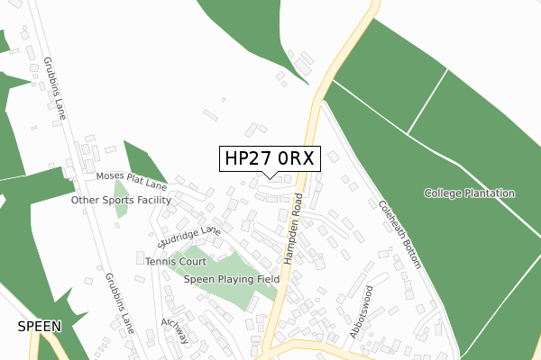 HP27 0RX map - large scale - OS Open Zoomstack (Ordnance Survey)