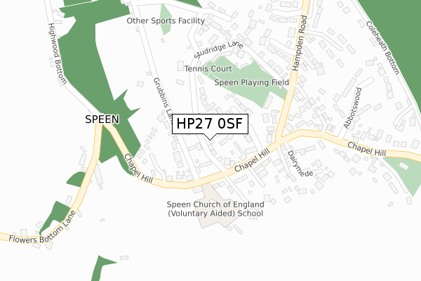 HP27 0SF map - large scale - OS Open Zoomstack (Ordnance Survey)