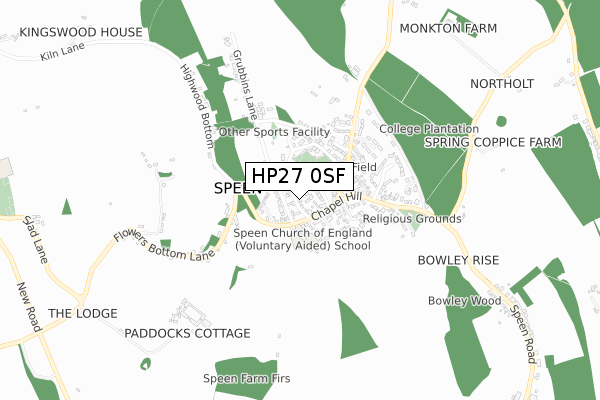 HP27 0SF map - small scale - OS Open Zoomstack (Ordnance Survey)