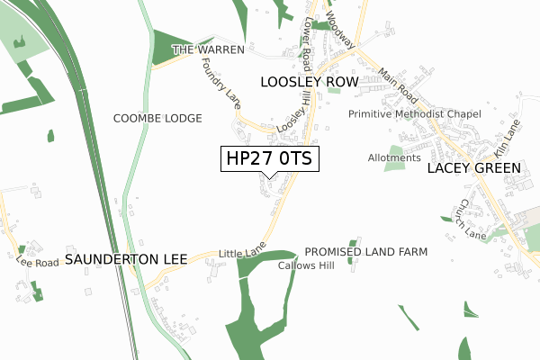 HP27 0TS map - small scale - OS Open Zoomstack (Ordnance Survey)