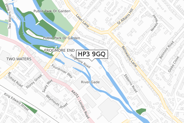 HP3 9GQ map - large scale - OS Open Zoomstack (Ordnance Survey)