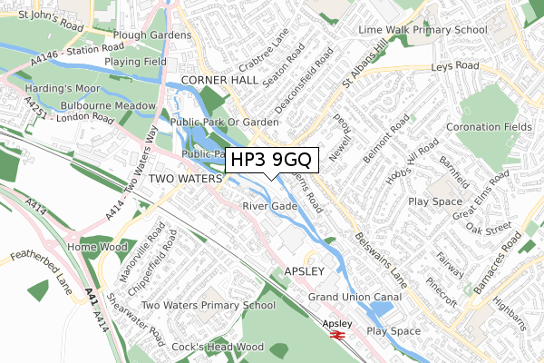 HP3 9GQ map - small scale - OS Open Zoomstack (Ordnance Survey)