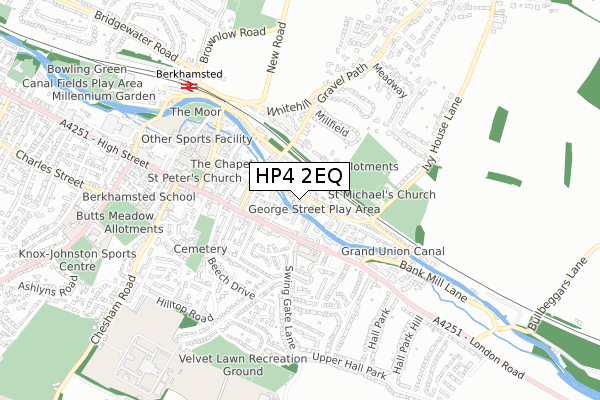 HP4 2EQ map - small scale - OS Open Zoomstack (Ordnance Survey)