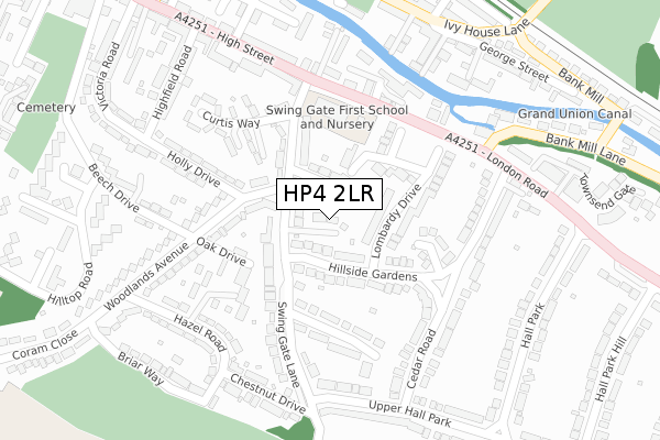 HP4 2LR map - large scale - OS Open Zoomstack (Ordnance Survey)