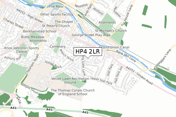 HP4 2LR map - small scale - OS Open Zoomstack (Ordnance Survey)