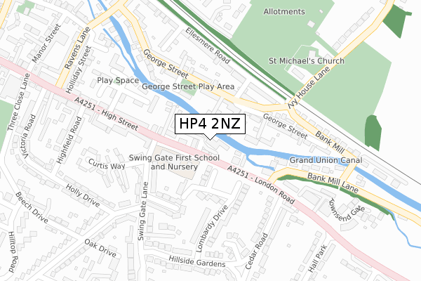HP4 2NZ map - large scale - OS Open Zoomstack (Ordnance Survey)