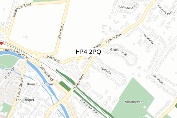 HP4 2PQ map - large scale - OS Open Zoomstack (Ordnance Survey)