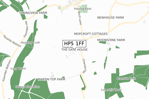 HP5 1FF map - small scale - OS Open Zoomstack (Ordnance Survey)