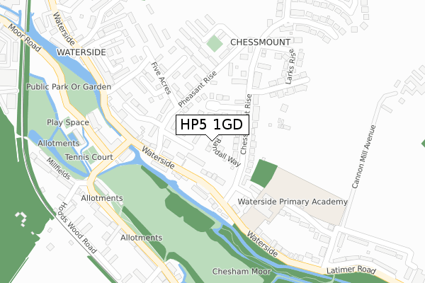 HP5 1GD map - large scale - OS Open Zoomstack (Ordnance Survey)