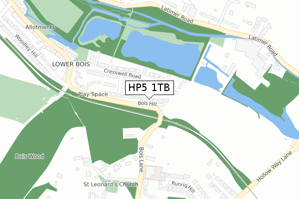 HP5 1TB map - large scale - OS Open Zoomstack (Ordnance Survey)