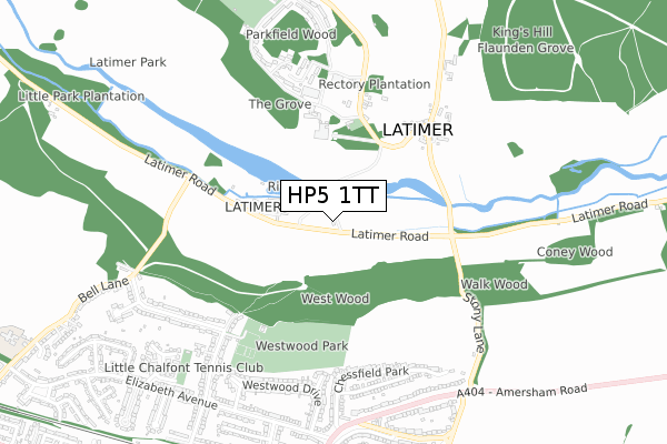 HP5 1TT map - small scale - OS Open Zoomstack (Ordnance Survey)