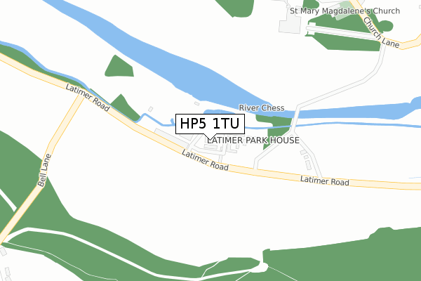 HP5 1TU map - large scale - OS Open Zoomstack (Ordnance Survey)