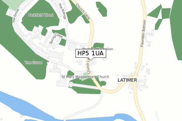 HP5 1UA map - large scale - OS Open Zoomstack (Ordnance Survey)