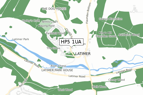 HP5 1UA map - small scale - OS Open Zoomstack (Ordnance Survey)