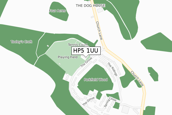 HP5 1UU map - large scale - OS Open Zoomstack (Ordnance Survey)